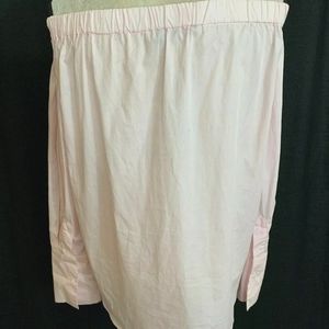 Zara New Womens Solid Baby Pink Off Shoulder Long